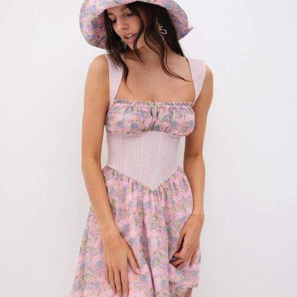 FOR LOVE & LEMONS Brenna Mini Floral Dress NWT - Picture 1 of 9